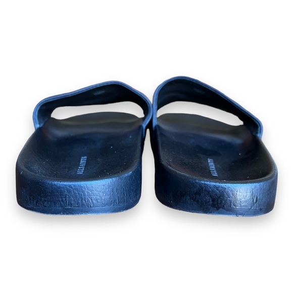 All Saints Mistly Solid Black Leather Slide 1" Platform - Picture 8 of 9